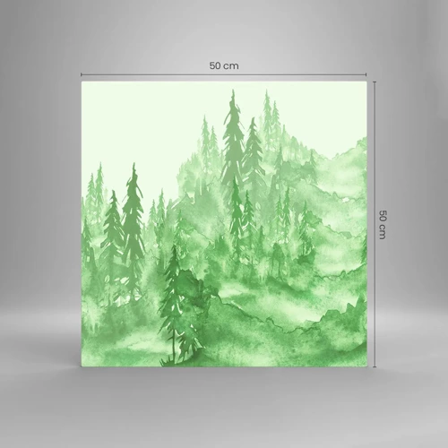 Obraz na skle - Rozmazaný zelenou mlhou - 50x50 cm