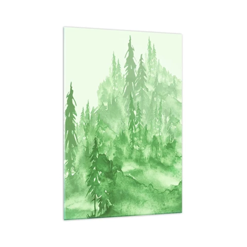 Obraz na skle - Rozmazaný zelenou mlhou - 70x100 cm