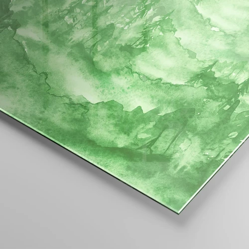 Obraz na skle - Rozmazaný zelenou mlhou - 70x70 cm