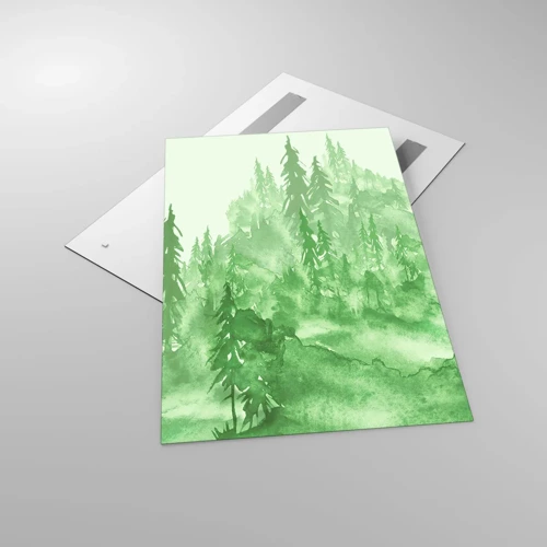 Obraz na skle - Rozmazaný zelenou mlhou - 80x120 cm