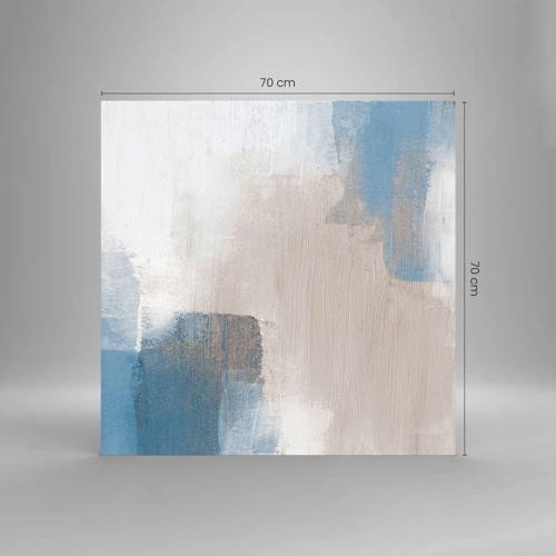Obraz na skle - Růžová abstrakce za modrým závojem - 70x70 cm