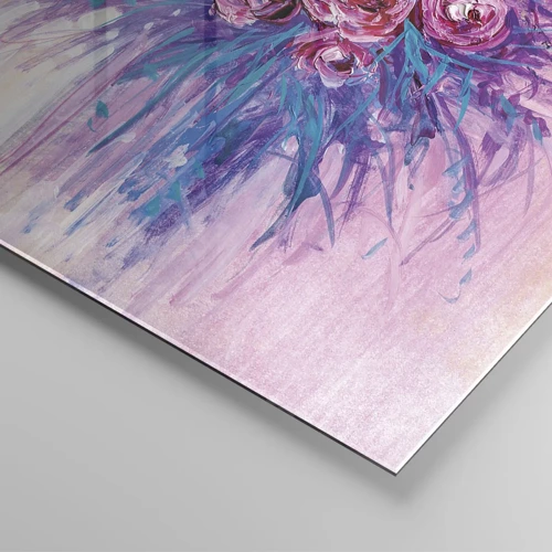 Obraz na skle - Růžová fontána - 30x30 cm