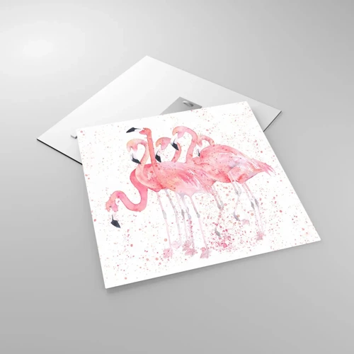 Obraz na skle - Růžový ansámbl - 50x50 cm