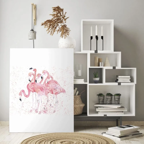 Obraz na skle - Růžový ansámbl - 50x70 cm