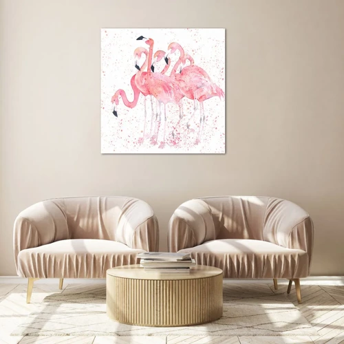 Obraz na skle - Růžový ansámbl - 60x60 cm