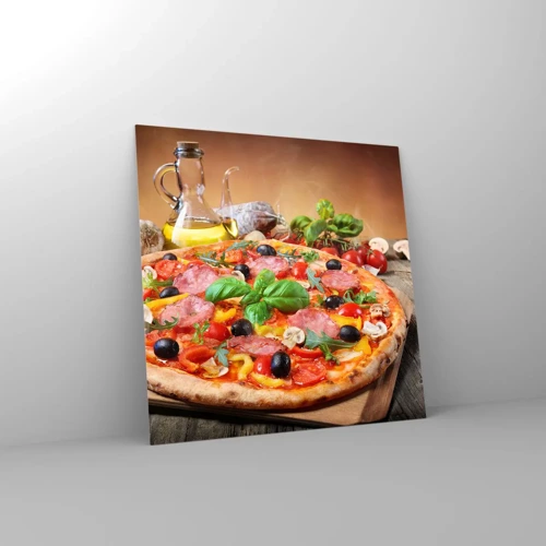 Obraz na skle - Se skutečně italskou chutí - 30x30 cm