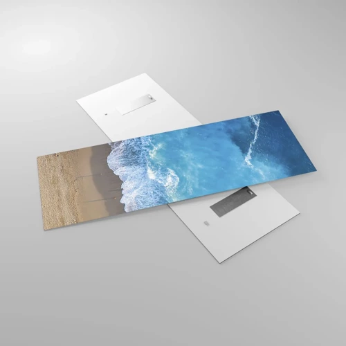 Obraz na skle - Síla modři - 140x50 cm