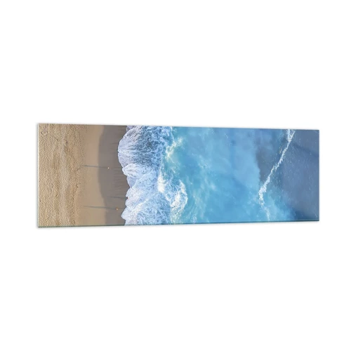 Obraz na skle - Síla modři - 160x50 cm