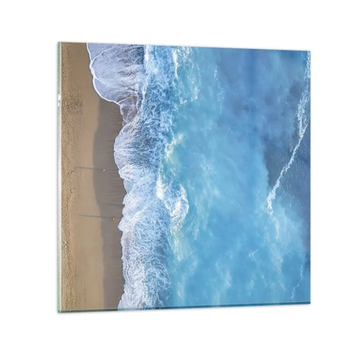 Obraz na skle - Síla modři - 30x30 cm