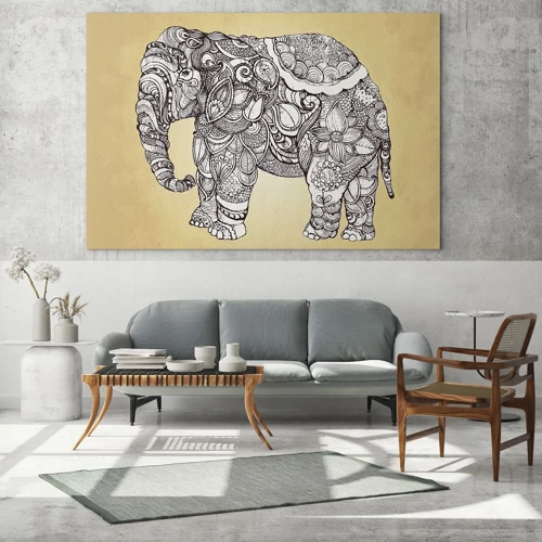 Obraz na skle - Skrytý slon - 70x50 cm