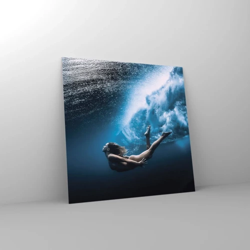 Obraz na skle - Současná mořská panna - 30x30 cm