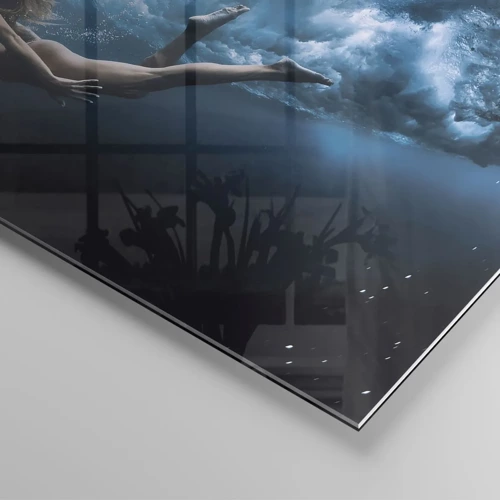 Obraz na skle - Současná mořská panna - 30x30 cm