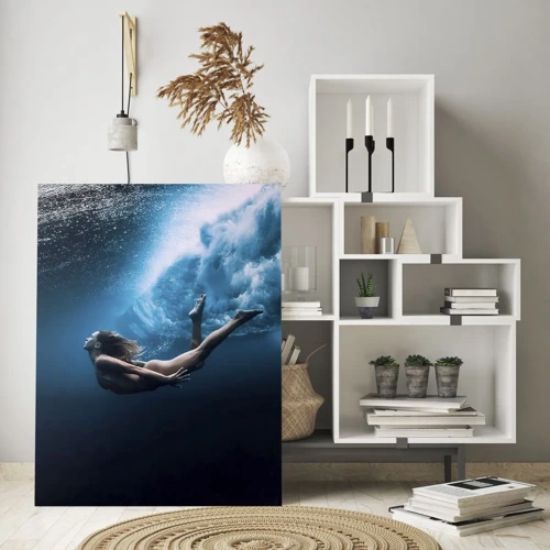 Obraz na skle - Současná mořská panna - 50x70 cm