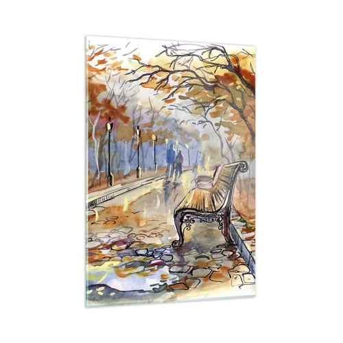 Obraz na skle - Společně putovat podzimem - 50x70 cm