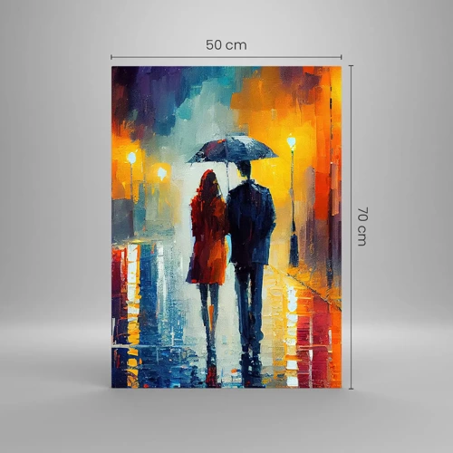 Obraz na skle - Spolu – barevná noc - 50x70 cm