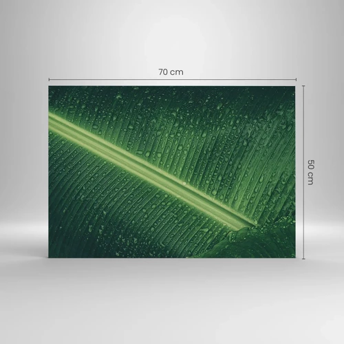 Obraz na skle - Struktura zelené - 70x50 cm