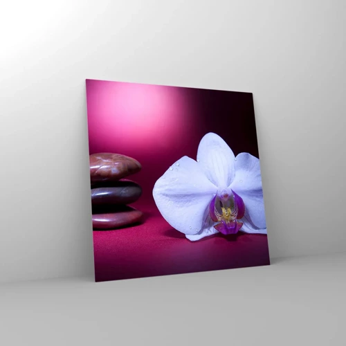Obraz na skle - Studie svěžesti ve fialové - 60x60 cm