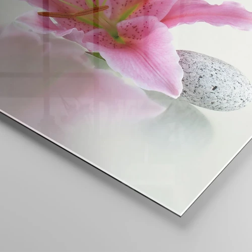 Obraz na skle - Studie v růžové, šedé a bílé - 30x30 cm