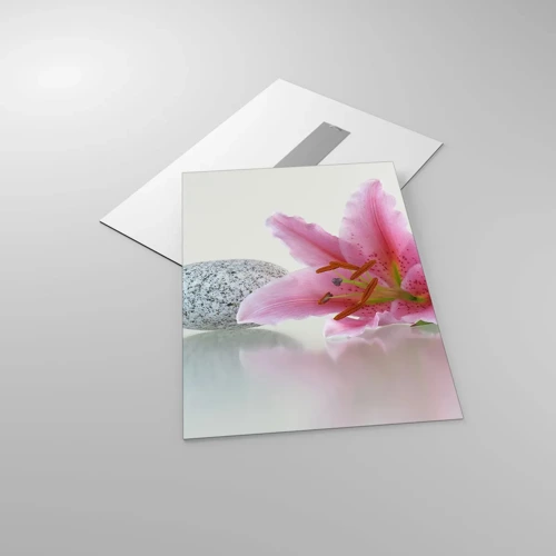 Obraz na skle - Studie v růžové, šedé a bílé - 50x70 cm