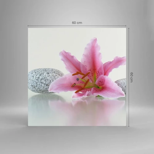 Obraz na skle - Studie v růžové, šedé a bílé - 60x60 cm