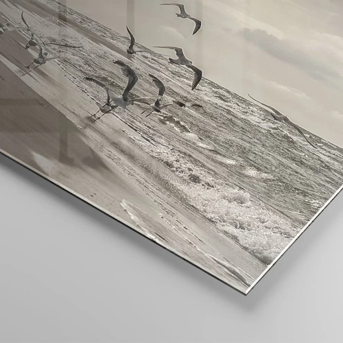 Obraz na skle - Šumění moře, zpěv ptáků - 90x30 cm