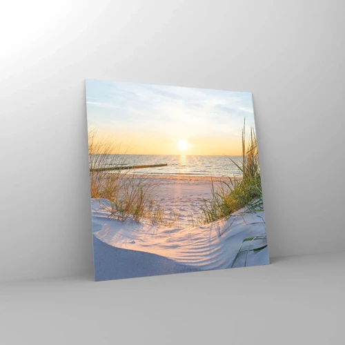 Obraz na skle - Šumění moře, zpěv ptáků, divoká pláž uprostřed trávy… - 60x60 cm