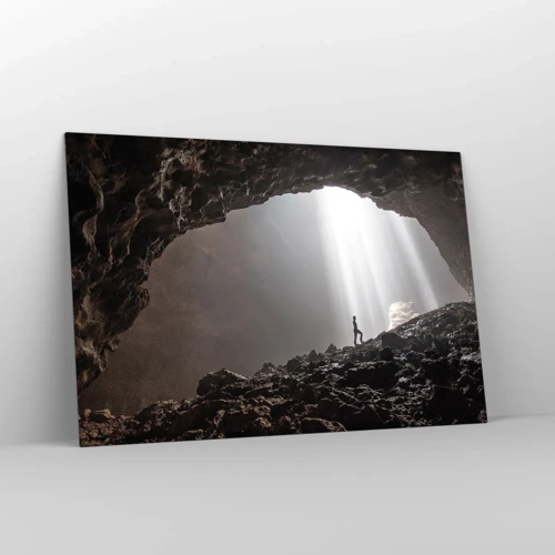 Obraz na skle - Světelná jeskyně - 120x80 cm