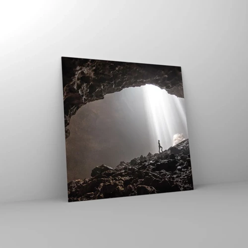 Obraz na skle - Světelná jeskyně - 40x40 cm
