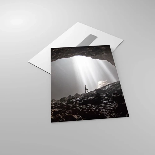 Obraz na skle - Světelná jeskyně - 50x70 cm