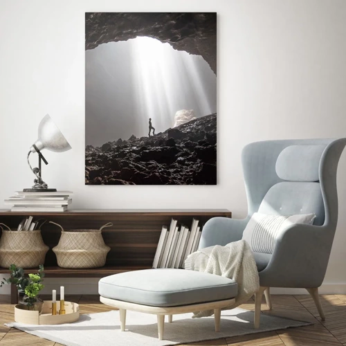 Obraz na skle - Světelná jeskyně - 70x100 cm