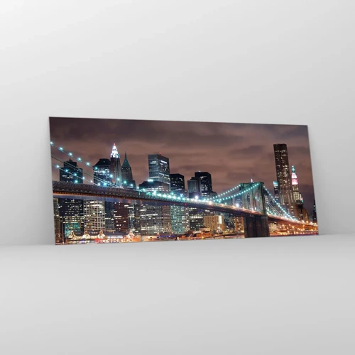 Obraz na skle - Světla velkoměsta - 120x50 cm