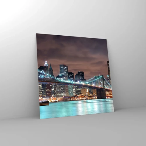 Obraz na skle - Světla velkoměsta - 30x30 cm