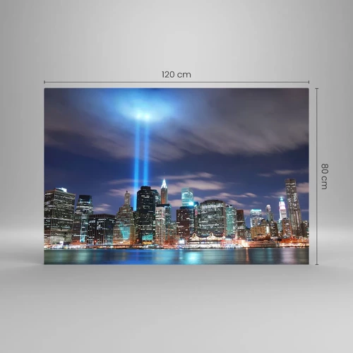 Obraz na skle - Světlem dosáhnout nebe - 120x80 cm