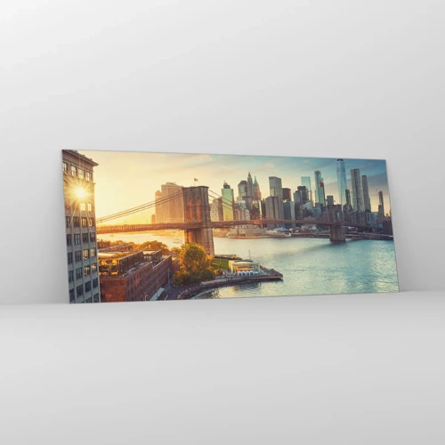 Obraz na skle - Svítání velkoměsta - 100x40 cm