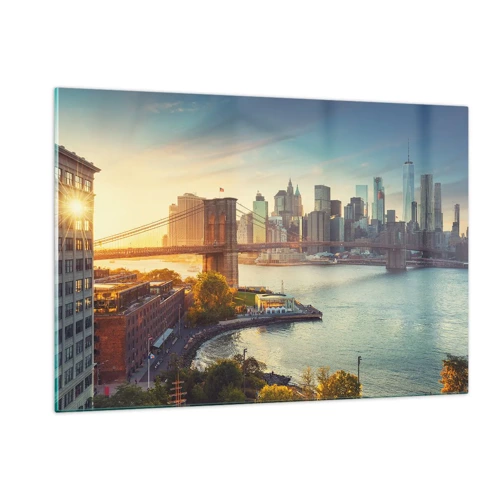 Obraz na skle - Svítání velkoměsta - 120x80 cm