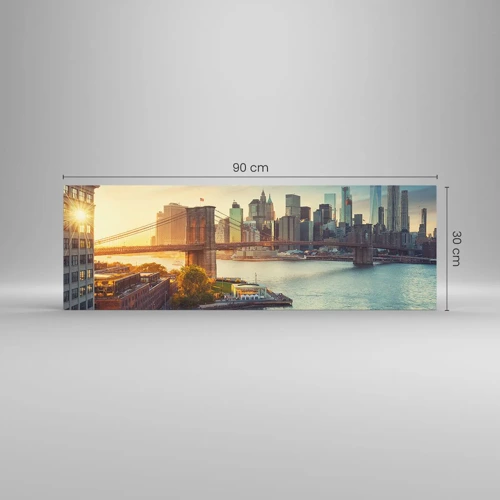 Obraz na skle - Svítání velkoměsta - 90x30 cm