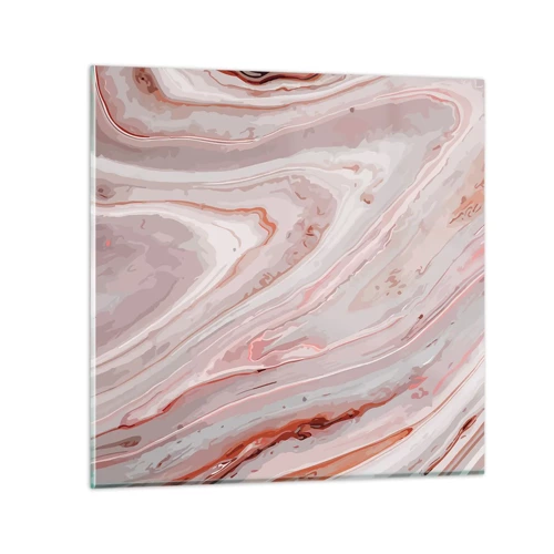 Obraz na skle - Tekutá růžová - 50x50 cm