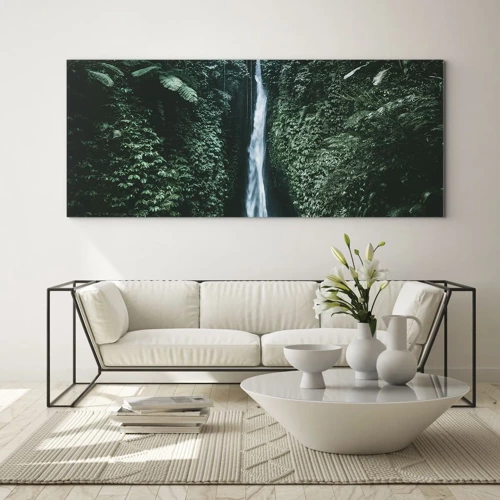 Obraz na skle - Tropický pramen - 100x40 cm