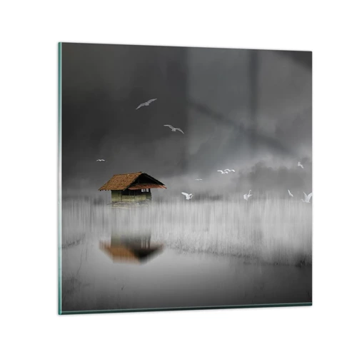 Obraz na skle - Úkryt před deštěm - 40x40 cm