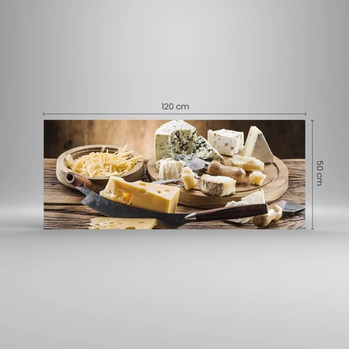 Obraz na skle - Usměj se na sýr - 120x50 cm