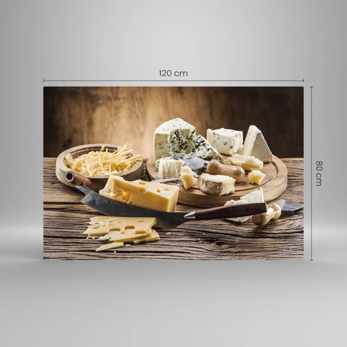 Obraz na skle - Usměj se na sýr - 120x80 cm