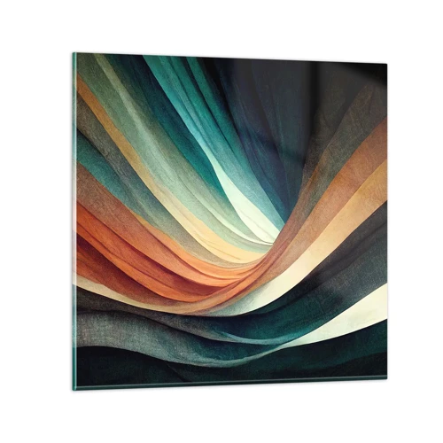 Obraz na skle - Utkané z barev - 50x50 cm