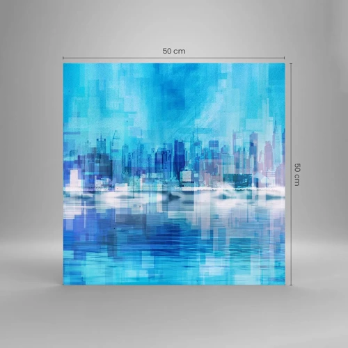 Obraz na skle - Utopené v modři - 50x50 cm