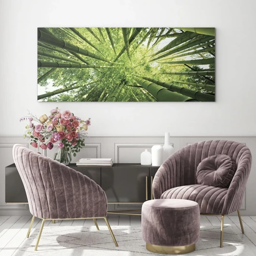 Obraz na skle - V bambusovém háji - 100x40 cm