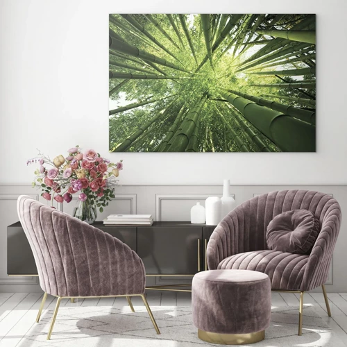 Obraz na skle - V bambusovém háji - 100x70 cm