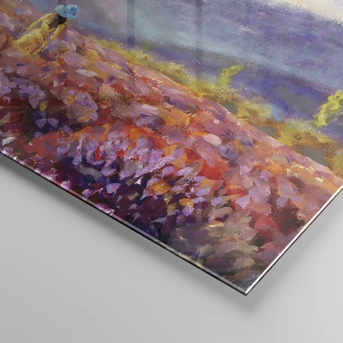 Obraz na skle - V levandulovém světě - 140x50 cm