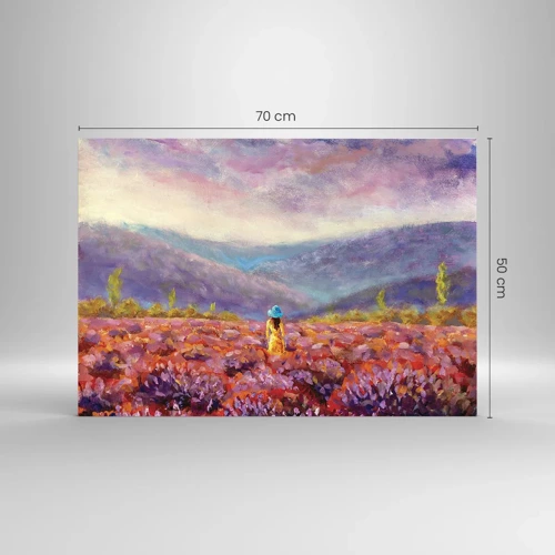 Obraz na skle - V levandulovém světě - 70x50 cm
