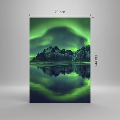 Obraz na skle - V náručí polární záře - 70x100 cm