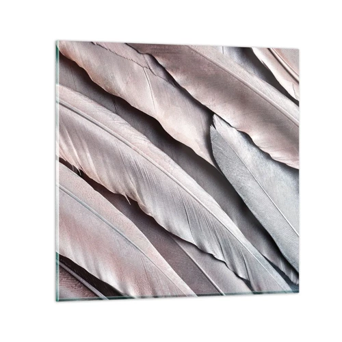 Obraz na skle - V růžové a stříbrné - 30x30 cm