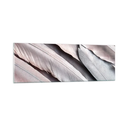 Obraz na skle - V růžové a stříbrné - 90x30 cm